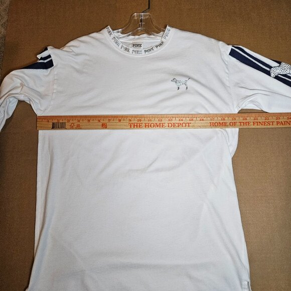 Victoria's Secret  Blue Rhinestone Dog Bling Shirt Long Sleeve White Cotton XS - Picture 2 of 9